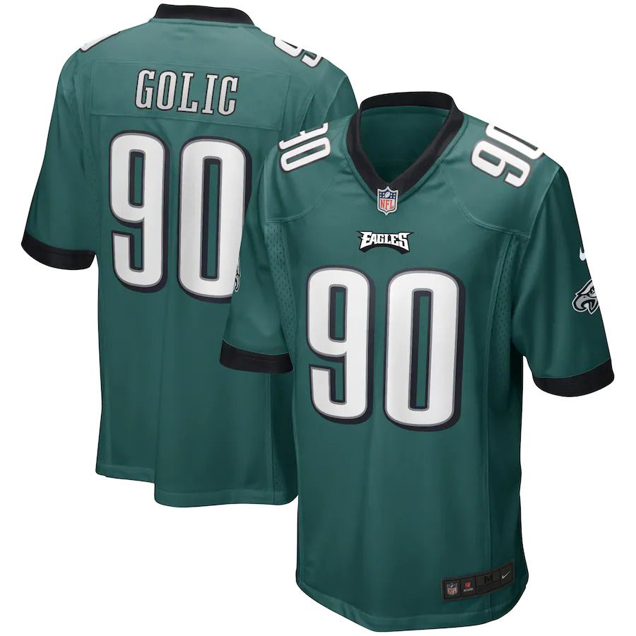 Men Philadelphia Eagles 90 Mike Golic Nike Midnight Green Game Retired Player NFL Jersey